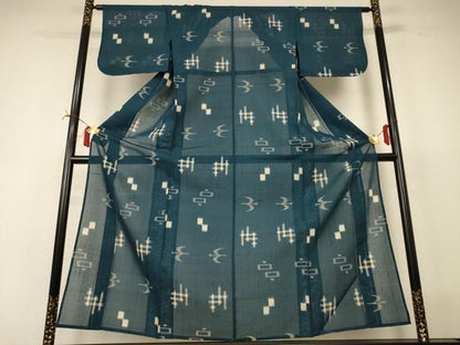 平和屋着物＊夏物　本場琉球絣　夏琉球　正絹　逸品　未使用　AABI6614jd