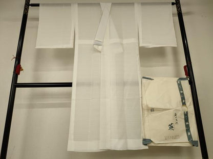 平和屋着物＊夏物 洗える最高級着物 ＜英＞はなぶさ謹製 長襦袢 絽 白色 たとう紙付き 洗える着物 AABI6618jd