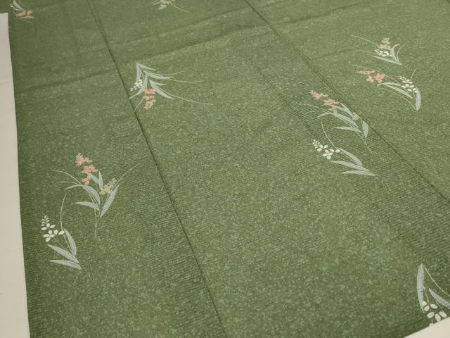 平和屋着物＊夏物 洗える最高級着物 ＜英＞はなぶさ謹製 小紋 絽 草花文 たとう紙付き 洗える着物 AABI6619jd