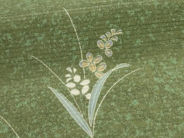 平和屋着物＊夏物 洗える最高級着物 ＜英＞はなぶさ謹製 小紋 絽 草花文 たとう紙付き 洗える着物 AABI6619jd