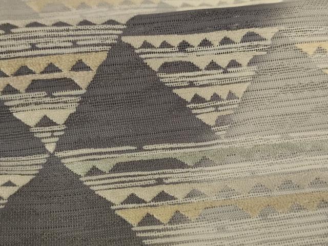平和屋着物＊夏物　男性　訪問着　変わり絽　幾何学文様　キングサイズ　正絹　逸品　AABI6626jd
