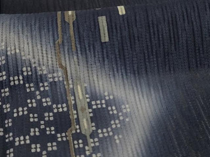 平和屋着物＊夏物 男性 訪問着 縦絽 幾何学文様 キングサイズ 正絹 逸品 AABI6628jd