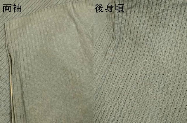 平和屋着物＊夏物 男性 訪問着 縦絽 蔦の葉文 暈し染め 金彩 キングサイズ 正絹 逸品 AABI6629jd