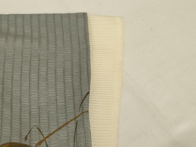 平和屋着物＊夏物 男性 訪問着 縦絽 蔦の葉文 暈し染め 金彩 キングサイズ 正絹 逸品 AABI6629jd