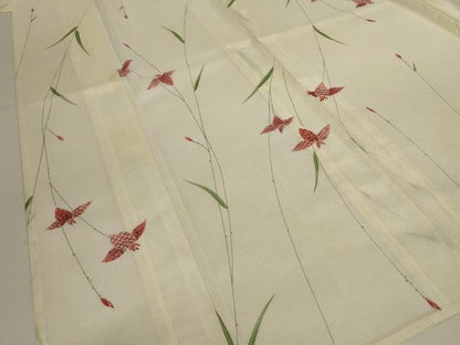 平和屋着物＊夏物 小紋 絽 草花文 暈し染め 洗える着物 AABI6630jd