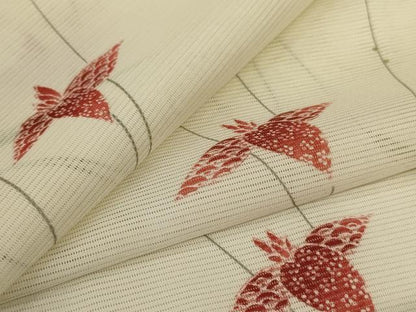 平和屋着物＊夏物 小紋 絽 草花文 暈し染め 洗える着物 AABI6630jd