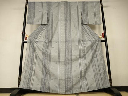 平和屋着物＊夏物 小紋 紗 花間道 洗える着物 AABI6631jd