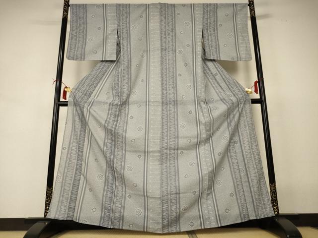 平和屋着物＊夏物 小紋 紗 花間道 洗える着物 AABI6631jd