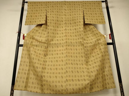平和屋着物＊夏物 紗紬 琉球絣文 正絹 逸品 AABI6633jd