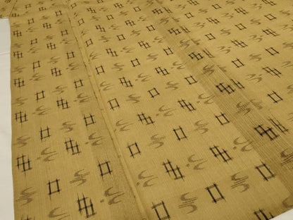 平和屋着物＊夏物 紗紬 琉球絣文 正絹 逸品 AABI6633jd