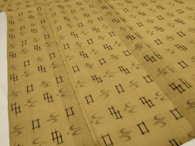 平和屋着物＊夏物 紗紬 琉球絣文 正絹 逸品 AABI6633jd