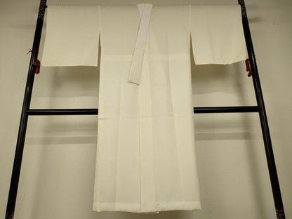 平和屋着物＊夏物 長襦袢 市松地紋 生成り色 正絹 逸品 AABI6636jd