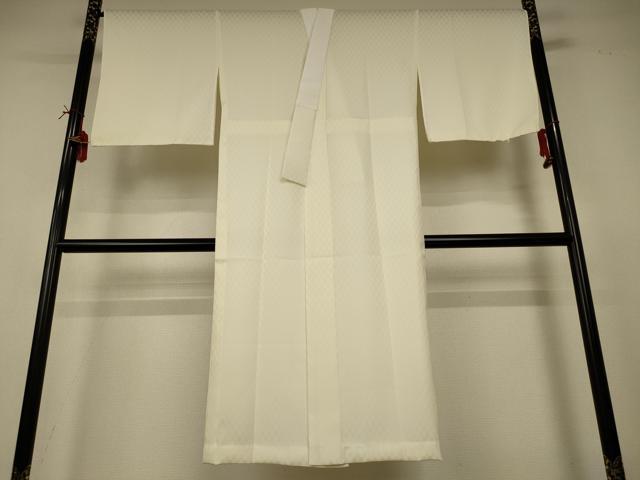 平和屋着物＊夏物 長襦袢 市松地紋 生成り色 正絹 逸品 AABI6636jd