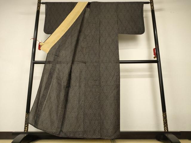 平和屋着物＊夏物 石川県指定無形文化財 能登上布 本麻手織上布 幾何学文様 麻 逸品 AABI6638jd