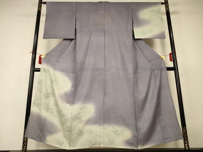 平和屋着物▽訪問着　無双　紗袷　紗×絽　草花文　暈し染め　正絹　逸品　AABI6644jd