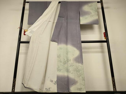 平和屋着物▽訪問着　無双　紗袷　紗×絽　草花文　暈し染め　正絹　逸品　AABI6644jd