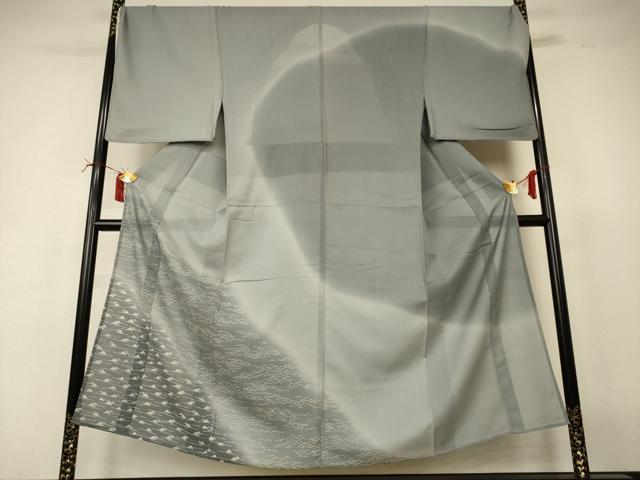 平和屋着物＊夏物 男性 訪問着 紗 幾何学文様 暈し染め キングサイズ 正絹 逸品 AABI6645jd