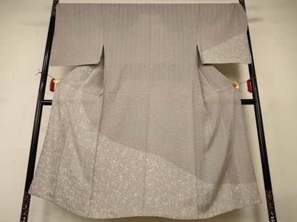平和屋着物＊夏物 男性 訪問着 縦絽 箔散らし文様 キングサイズ 正絹 逸品 未使用 AABI6646jd