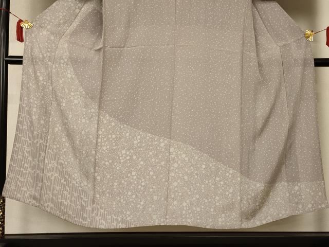 平和屋着物＊夏物 男性 訪問着 縦絽 箔散らし文様 キングサイズ 正絹 逸品 未使用 AABI6646jd