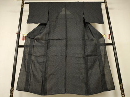 平和屋着物＊夏物　重要無形文化財　本場宮古上布　幾何学文様　苧麻　逸品　AABI6655jd