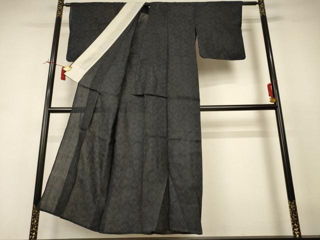 平和屋着物＊夏物　重要無形文化財　本場宮古上布　幾何学文様　苧麻　逸品　AABI6655jd