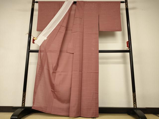 平和屋着物＊夏物　色無地　絽　宗伝唐茶色　さんび謹製　洗える着物　AABI6656jd