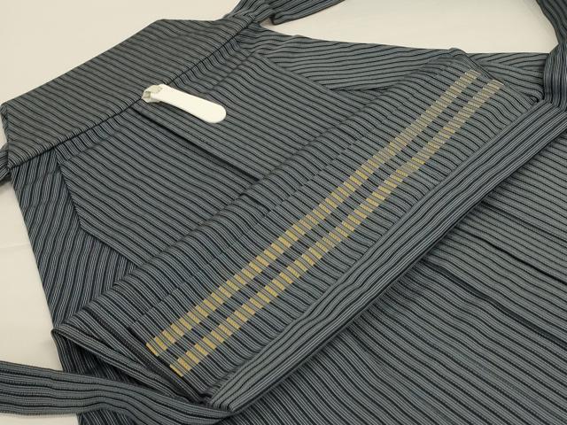 平和屋着物＊夏物　男性　馬乗り袴　縞　正絹　逸品　AABI6659jd