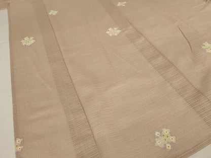平和屋着物＊夏物　小紋　絽　舞花文　ロング丈　正絹　逸品　AABI6665jd