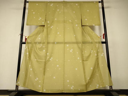 平和屋着物＊夏物　小紋　紗　舞桜文　やまと誂製　正絹　逸品　AABI6667jd