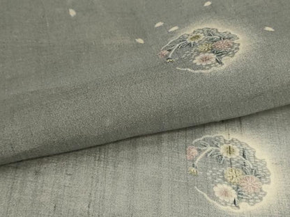 平和屋着物＊夏物　絹芭蕉　小紋　雪輪花文　暈し染め　やまと誂製　正絹　逸品　未使用　AABI6672jd