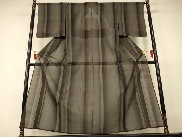 平和屋着物＊夏物　本場大島紬　夏大島　間道　正絹　逸品　未使用　AABI6675jd