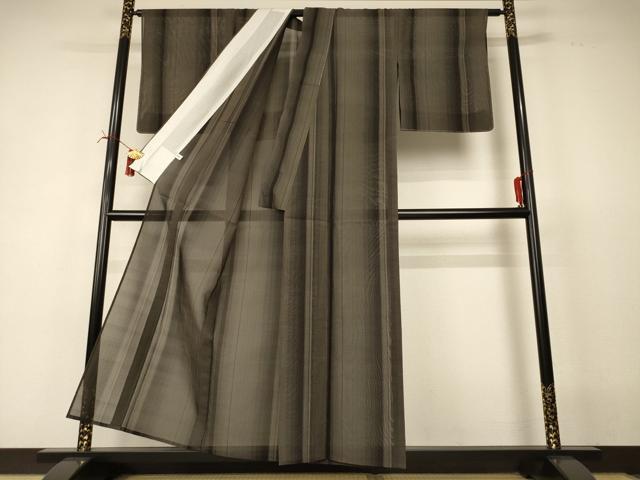 平和屋着物＊夏物　本場大島紬　夏大島　間道　正絹　逸品　未使用　AABI6675jd