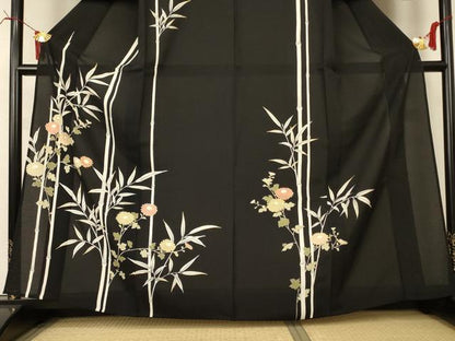 平和屋着物＊夏物　訪問着　絽　草花文　金彩　正絹　逸品　AABI6676jd