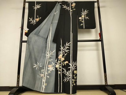 平和屋着物＊夏物　訪問着　絽　草花文　金彩　正絹　逸品　AABI6676jd