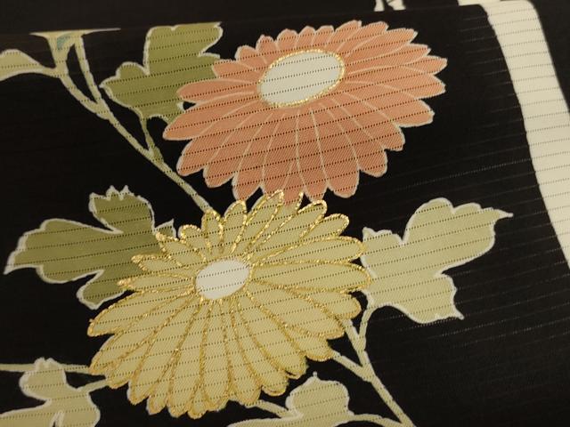 平和屋着物＊夏物　訪問着　絽　草花文　金彩　正絹　逸品　AABI6676jd