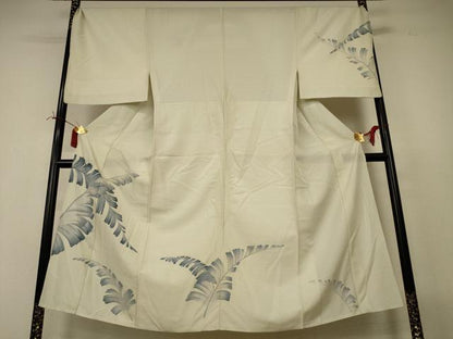 平和屋着物＊夏物　男性　訪問着　絽　枝葉文　金彩　キングサイズ　正絹　逸品　AABI6679jd