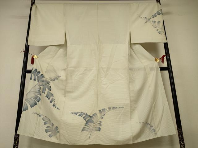 平和屋着物＊夏物　男性　訪問着　絽　枝葉文　金彩　キングサイズ　正絹　逸品　AABI6679jd