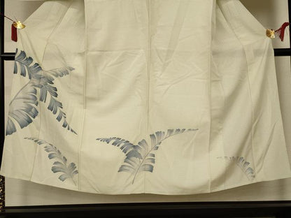 平和屋着物＊夏物　男性　訪問着　絽　枝葉文　金彩　キングサイズ　正絹　逸品　AABI6679jd