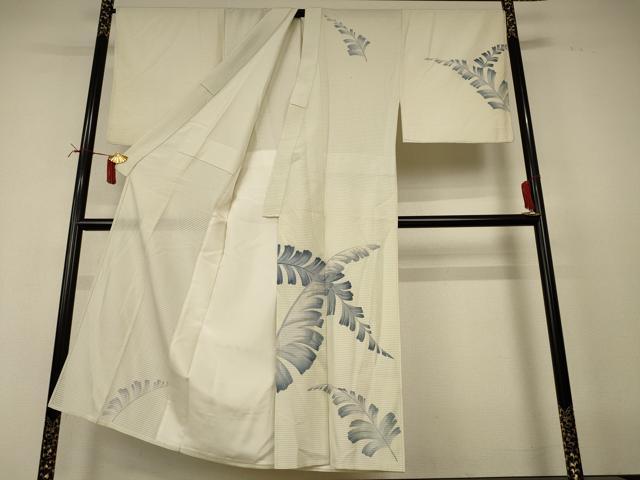 平和屋着物＊夏物　男性　訪問着　絽　枝葉文　金彩　キングサイズ　正絹　逸品　AABI6679jd