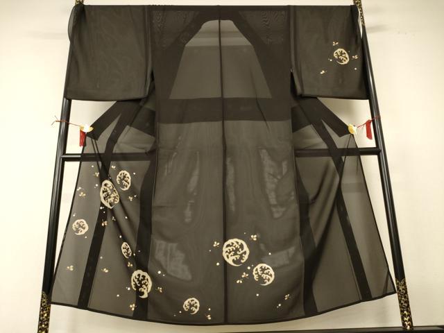 平和屋着物＊夏物　男性　訪問着　絽　立波丸文　金彩　キングサイズ　正絹　逸品　AABI6682jd