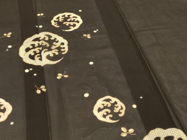 平和屋着物＊夏物　男性　訪問着　絽　立波丸文　金彩　キングサイズ　正絹　逸品　AABI6682jd