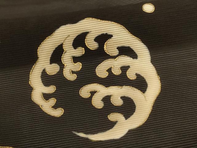 平和屋着物＊夏物　男性　訪問着　絽　立波丸文　金彩　キングサイズ　正絹　逸品　AABI6682jd
