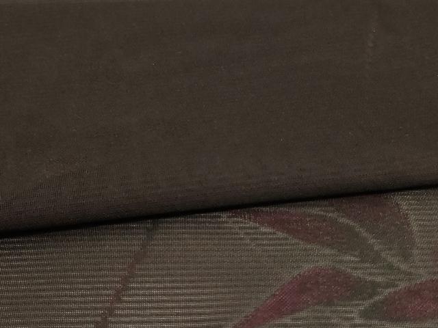 平和屋着物＊夏物　小紋　紗　枝葉文　正絹　逸品　AABI6690jd