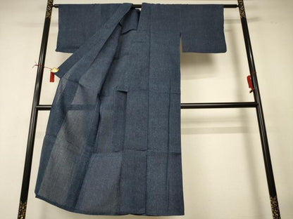 平和屋着物＊夏物　男性　小紋　紗　霞文　AABI6691jd