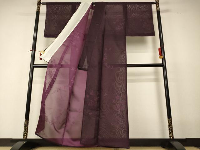 平和屋着物＊夏物　小紋　紗　草花文　正絹　逸品　未使用　AABI6692jd
