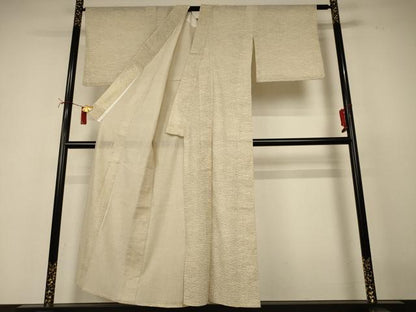 平和屋着物＊夏物　小紋　紗　芝文　正絹　逸品　AABI6701jd