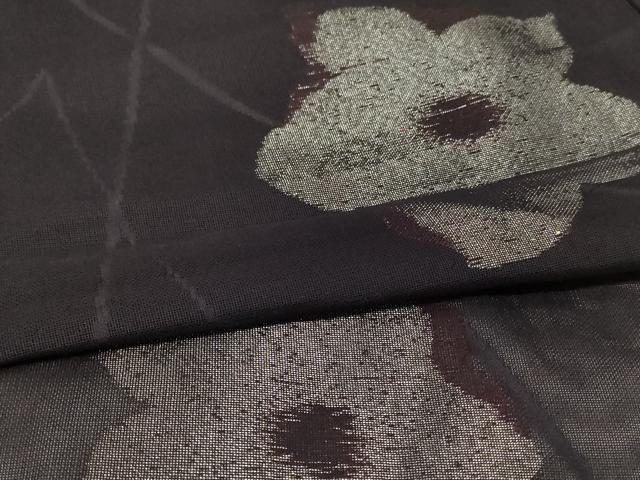 平和屋着物＊夏物　小紋　紗　刺繍　舞花文　正絹　逸品　AABI6705jd