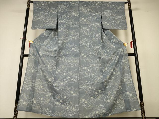 平和屋着物＊夏物　紗紬　芝花文　正絹　逸品　AABI6707jd