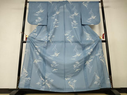 平和屋着物＊夏物　小紋　絽　飛鶴文　洗える着物　AABI6711jd