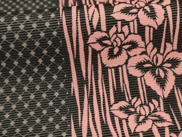 平和屋着物＊夏物　小紋　絽　草花間道　洗える着物　AABI6713jd